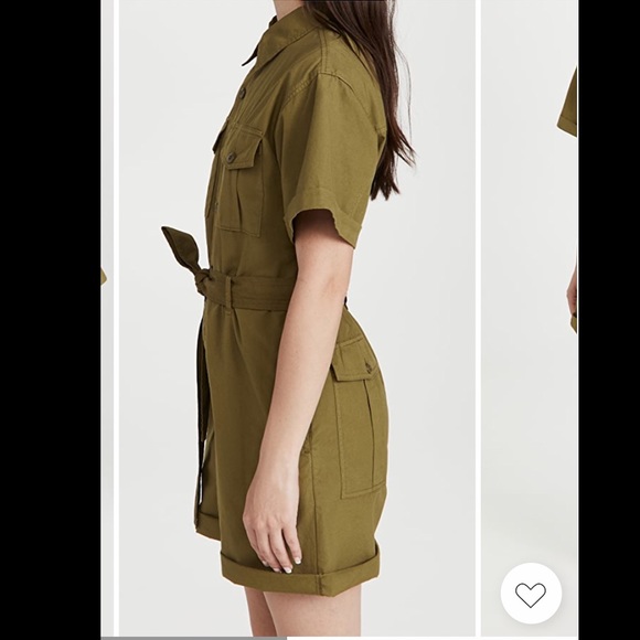 LAST CHANCE! 🔥 NWT Alex Mill Safari Short Jumpsuit in Golden Olive sz M - Picture 2 of 9